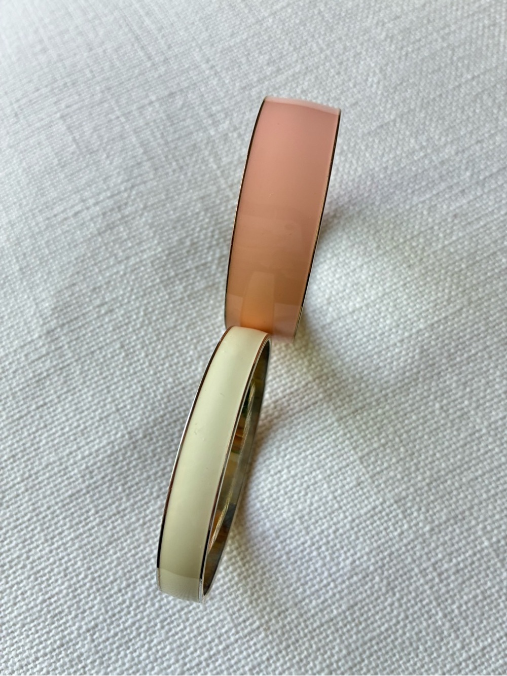 J.Crew Blush Pink & Cream Gold Cuff Bracelets Set One Size Stackable